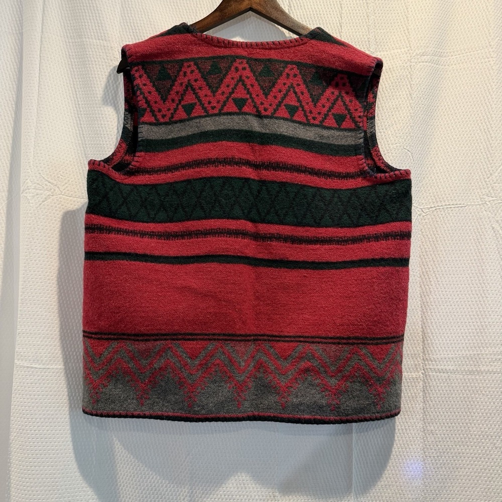 Vintage VTG Western Style Aztec Print Red Women's Vest One Size READ - Picture 2 of 8